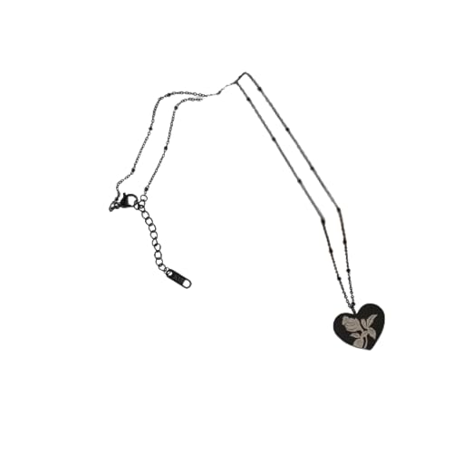 SKJUBLPG Halskette mit Rosen-Anhänger, schwarz, für Damen, cooles Mädchen, Street-Style-Schmuck SKJUBLPG Halskette mit Rosen-Anhänger, schwarz, für Damen, cooles Mädchen, Street-Style-Schmuck von SKJUBLPG