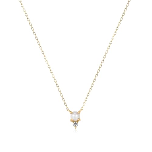 SKJUBLPG Halskette mit einfachem 925er-Perlen-Anhänger, Schlüsselbein-Halskette, für Damen und Mädchen, Hochzeitsschmuck, Zubehör, Einstellbar, Kristall SKJUBLPG Halskette mit einfachem 925er-Perlen-Anhänger, Schlüsselbein-Halskette, für Damen und Mädchen, Hochzeitsschmuck, Zubehör, Einstellbar, Kristall von SKJUBLPG