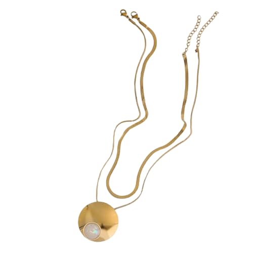 SKJUBLPG Halskette mit geometrischem weißen Halbkreis-Anhänger für Damen und Mädchen, modischer Twist-Schmuck, Einstellbar, Kristall SKJUBLPG Halskette mit geometrischem weißen Halbkreis-Anhänger für Damen und Mädchen, modischer Twist-Schmuck, Einstellbar, Kristall von SKJUBLPG