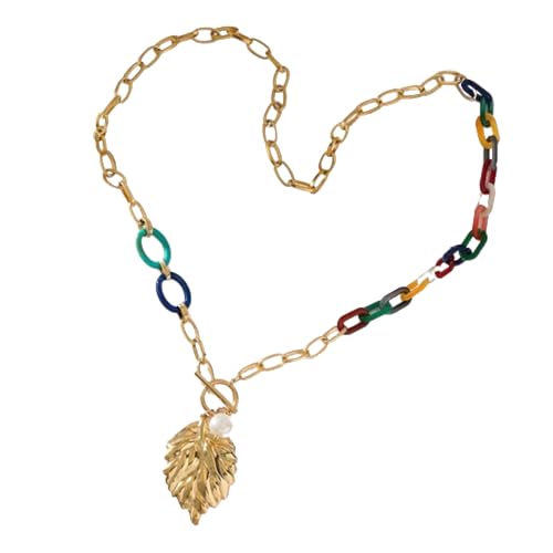 SKJUBLPG Halskette mit geometrischem weißen Halbkreis-Anhänger für Damen und Mädchen, modischer Twist-Schmuck, Einstellbar, Kristall von SKJUBLPG