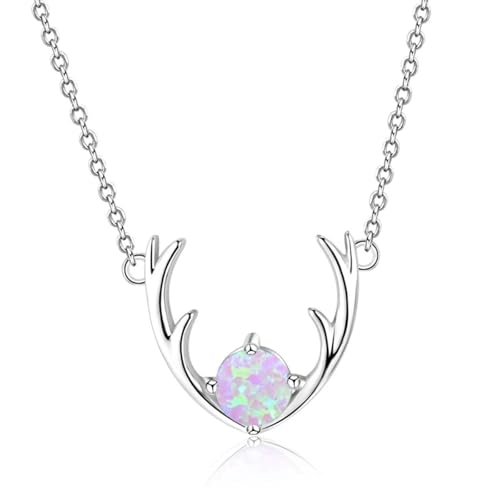 SKJUBLPG Halskette mit niedlichem Hirschgeweih, für Damen, Schmuck, Accessoires, Party, Mädchen, modisch, Blau, Einstellbar, Kristall SKJUBLPG Halskette mit niedlichem Hirschgeweih, für Damen, Schmuck, Accessoires, Party, Mädchen, modisch, Blau, Einstellbar, Kristall von SKJUBLPG