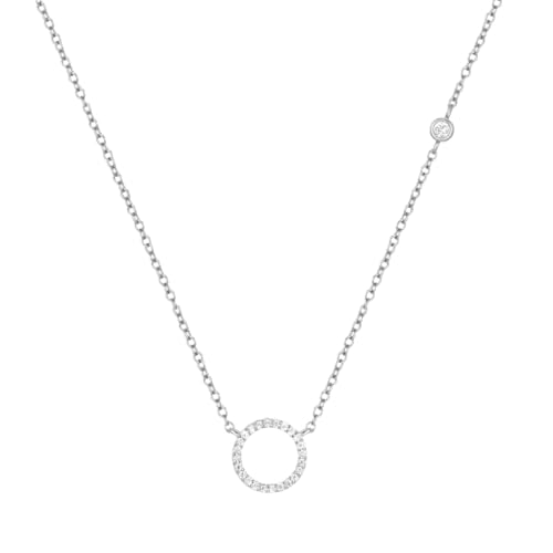SKJUBLPG Halskette mit rundem 925er-Anhänger, Halskette für Damen und Mädchen, Einstellbar, Kristall SKJUBLPG Halskette mit rundem 925er-Anhänger, Halskette für Damen und Mädchen, Einstellbar, Kristall von SKJUBLPG