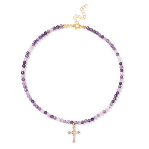 SKJUBLPG Halskette mit schwarzem Kreuz-Anhänger, 4 mm, Schmuck für Damen und Herren, Einstellbar, Kristall SKJUBLPG Halskette mit schwarzem Kreuz-Anhänger, 4 mm, Schmuck für Damen und Herren, Einstellbar, Kristall von SKJUBLPG