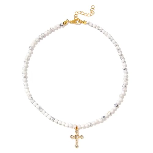 SKJUBLPG Halskette mit schwarzem Kreuz-Anhänger, 4 mm, Schmuck für Damen und Herren, Einstellbar, Kristall SKJUBLPG Halskette mit schwarzem Kreuz-Anhänger, 4 mm, Schmuck für Damen und Herren, Einstellbar, Kristall von SKJUBLPG