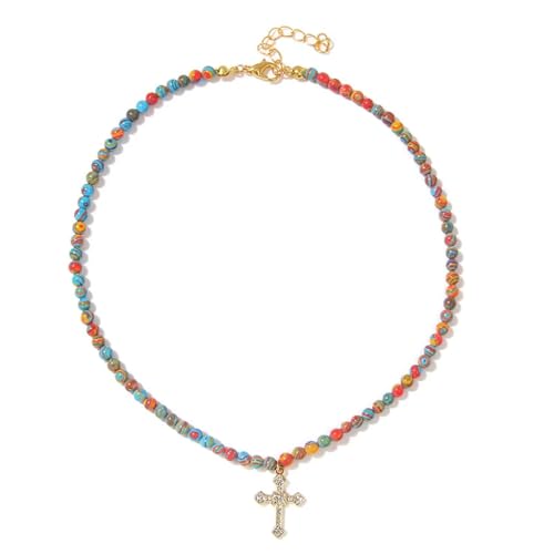 SKJUBLPG Halskette mit schwarzem Kreuz-Anhänger, 4 mm, Schmuck für Damen und Herren, Einstellbar, Kristall SKJUBLPG Halskette mit schwarzem Kreuz-Anhänger, 4 mm, Schmuck für Damen und Herren, Einstellbar, Kristall von SKJUBLPG
