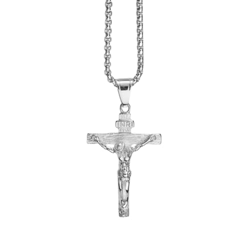 SKJUBLPG Herren-Halskette mit Kreuz-Anhänger, Unisex, Schmuck, modische Halskette für den täglichen Gebrauch, Einstellbar, Kristall SKJUBLPG Herren-Halskette mit Kreuz-Anhänger, Unisex, Schmuck, modische Halskette für den täglichen Gebrauch, Einstellbar, Kristall von SKJUBLPG