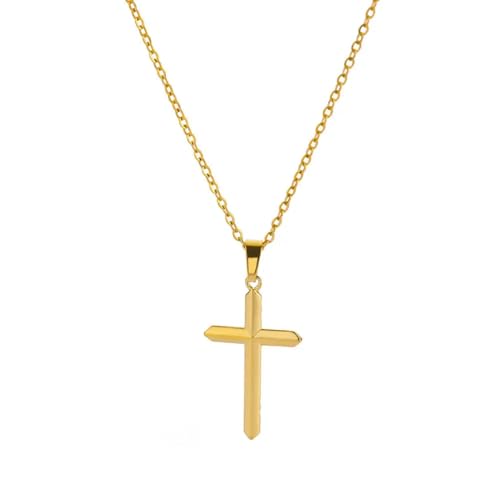 SKJUBLPG Kreuz-Halskette für Damen und Herren, trendige Retro-Schlüsselbein-Halskette, Schmuck-Halsband, exquisit, vielseitig, kann in Schichten getragen werden von SKJUBLPG