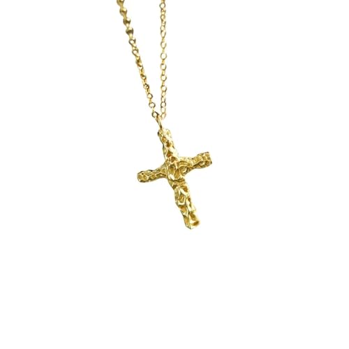 SKJUBLPG Kreuz-Halskette mit Faltenmuster-Design, S925, einfache Kette, Modeschmuck, für Damen und Mädchen, Einstellbar, Kristall SKJUBLPG Kreuz-Halskette mit Faltenmuster-Design, S925, einfache Kette, Modeschmuck, für Damen und Mädchen, Einstellbar, Kristall von SKJUBLPG
