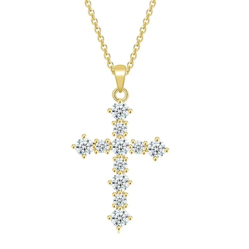 SKJUBLPG Kreuz-Halsketten-Anhänger, Schmuck für Damen und Herren, modisch, für den täglichen Gebrauch, Einstellbar, Kristall SKJUBLPG Kreuz-Halsketten-Anhänger, Schmuck für Damen und Herren, modisch, für den täglichen Gebrauch, Einstellbar, Kristall von SKJUBLPG