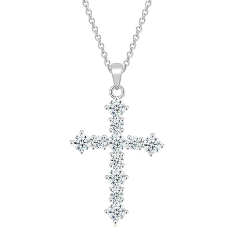 SKJUBLPG Kreuz-Halsketten-Anhänger, Schmuck für Damen und Herren, modisch, für den täglichen Gebrauch, Einstellbar, Kristall SKJUBLPG Kreuz-Halsketten-Anhänger, Schmuck für Damen und Herren, modisch, für den täglichen Gebrauch, Einstellbar, Kristall von SKJUBLPG