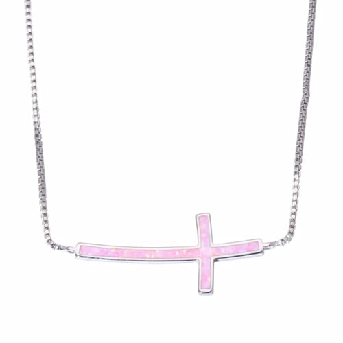 SKJUBLPG Modische Damen-Halskette mit Kreuzanhänger, personalisierbar, für Verlobung, Hochzeit, Schmuck, Accessoire, niedlich, Einstellbar, Kristall von SKJUBLPG