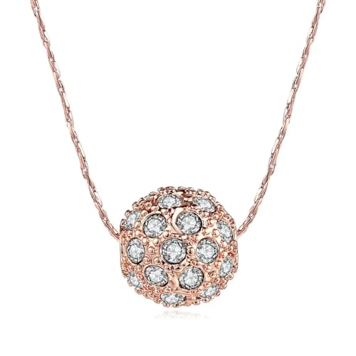 SKJUBLPG Modische Halskette mit Glücksball-Anhänger, Schmuck für Mädchen, Einstellbar, Kristall SKJUBLPG Modische Halskette mit Glücksball-Anhänger, Schmuck für Mädchen, Einstellbar, Kristall von SKJUBLPG