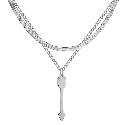 SKJUBLPG Modische Halskette mit Pfeil-Anhänger für Damen und Herren, einzigartiger Anhänger, schlichter Schmuck, Halsband für Mädchen, Einstellbar, Kristall SKJUBLPG Modische Halskette mit Pfeil-Anhänger für Damen und Herren, einzigartiger Anhänger, schlichter Schmuck, Halsband für Mädchen, Einstellbar, Kristall von SKJUBLPG