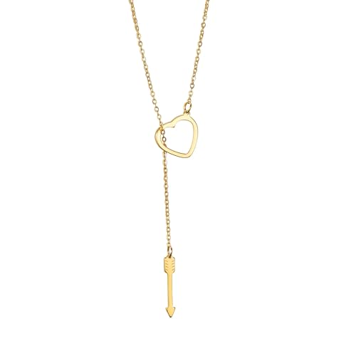 SKJUBLPG Modische Halskette mit Pfeil-Anhänger für Damen und Herren, einzigartiger Anhänger, schlichter Schmuck, Halsband für Mädchen, Einstellbar, Kristall von SKJUBLPG