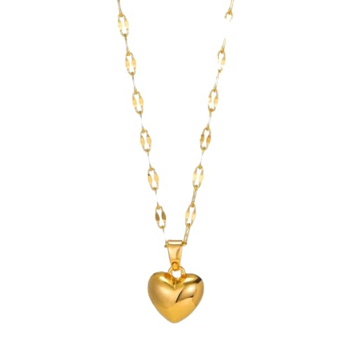 SKJUBLPG Modische Halskette mit hohlem Herz-Anhänger, für Damen, Hochzeit, ästhetischer Schmuck, Einstellbar, Kristall von SKJUBLPG