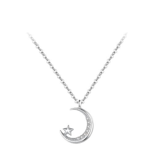 SKJUBLPG Modische Halskette mit kleinem Stern-Anhänger aus 925er Mondlicht für Damen und Mädchen, Party-Accessoire, Schmuck SKJUBLPG Modische Halskette mit kleinem Stern-Anhänger aus 925er Mondlicht für Damen und Mädchen, Party-Accessoire, Schmuck von SKJUBLPG