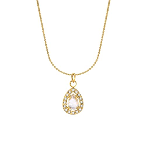 SKJUBLPG Modische und elegante Wassertropfen-Halskette für Damen und Mädchen, exquisiter glänzender Tropfen-Anhänger, Hochzeit von SKJUBLPG