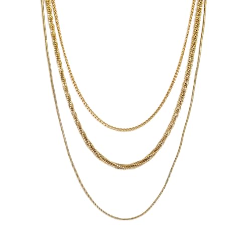 SKJUBLPG Modische und vielseitige dreilagige Schlüsselbein-Halskette für Damen, exquisit, Einstellbar, Kristall von SKJUBLPG