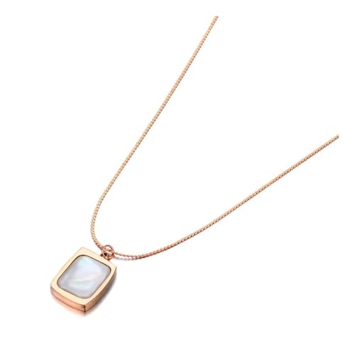 SKJUBLPG Modische weiße quadratische Anhänger-Halskette für Damen und Mädchen, Choker-Halskette, Schmuck, modische Halskette für den täglichen Gebrauch, Einstellbar, Kristall SKJUBLPG Modische weiße quadratische Anhänger-Halskette für Damen und Mädchen, Choker-Halskette, Schmuck, modische Halskette für den täglichen Gebrauch, Einstellbar, Kristall von SKJUBLPG