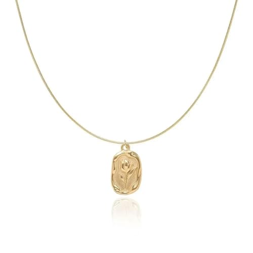 SKJUBLPG Modischer Tulpenrosen-Anhänger, exquisiter Schmuck, Halskette für Damen, Einstellbar, Kristall von SKJUBLPG