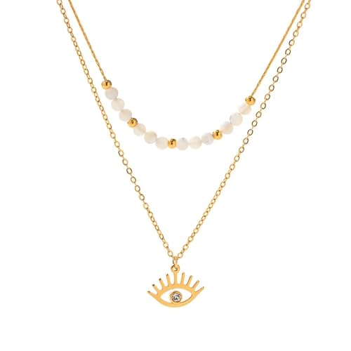 SKJUBLPG Perlenkette für Damen und Mädchen, trendiger doppellagiger Schmuck SKJUBLPG Perlenkette für Damen und Mädchen, trendiger doppellagiger Schmuck von SKJUBLPG
