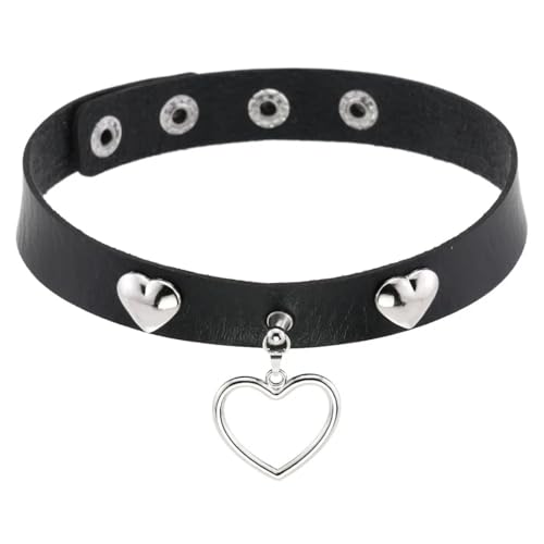SKJUBLPG Verschiedene Arten von Halsketten und Anhängern für Damen und Herren, Punk, Gothic, schwarze Halskette, cooles Halsband, Einstellbar, Kristall von SKJUBLPG