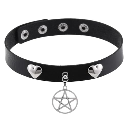SKJUBLPG Verschiedene Arten von Halsketten und Anhängern für Damen und Herren, Punk, Gothic, schwarze Halskette, cooles Halsband, Einstellbar, Kristall von SKJUBLPG