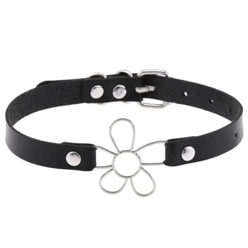 SKJUBLPG Verschiedene Arten von Halsketten und Anhängern für Damen und Herren, Punk, Gothic, schwarze Halskette, cooles Halsband, Einstellbar, Kristall von SKJUBLPG