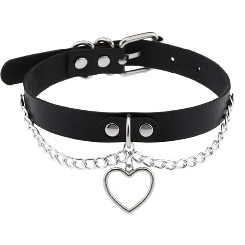 SKJUBLPG Verschiedene Arten von Halsketten und Anhängern für Damen und Herren, Punk, Gothic, schwarze Halskette, cooles Halsband, Einstellbar, Kristall von SKJUBLPG
