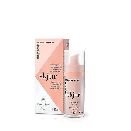 Skjur intensive Tagespflege - Moisturizer Face Care - Gesichtscreme Damen - Gesichtspflege mit Ectoin, Glycoin, Hyaluron & SLM - Tagescreme Gesicht für empfindliche Haut - vegane Skincare (30ml) von SKJUR