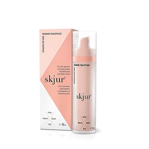 Skjur intensive Tagespflege - Moisturizer Face Care - Gesichtscreme Damen - Gesichtspflege mit Ectoin, Glycoin, Hyaluron & SLM - Tagescreme Gesicht für empfindliche Haut - vegane Skincare (50ml) von SKJUR