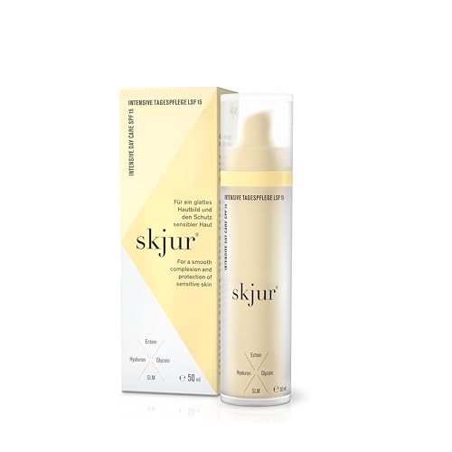 Skjur intensive Tagespflege mit LSF 15 - Moisturizer Face Care - Gesichtscreme Damen - Gesichtspflege mit Ectoin, Glycoin, Hyaluron, SLM & Zinkoxid - Tagescreme Gesicht - vegane Skincare (50ml) von SKJUR