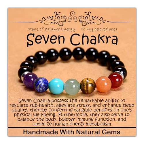 SKKIKHYBPO Armband mit natürlichem Heilstein, handgefertigt, dehnbar, elastisch, Stressabbau, Kristallschmuck für Damen und Herren, 4 mm, schwarzer Onyx, 4 mm, 10 mm, Stein von SKKIKHYBPO