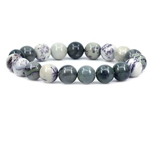 SKKIKHYBPO Modisches Stretch-Armband für Damen und Herren, 10 mm, runde Perlen, Jaspis, 17,8 cm, Unisex von SKKIKHYBPO
