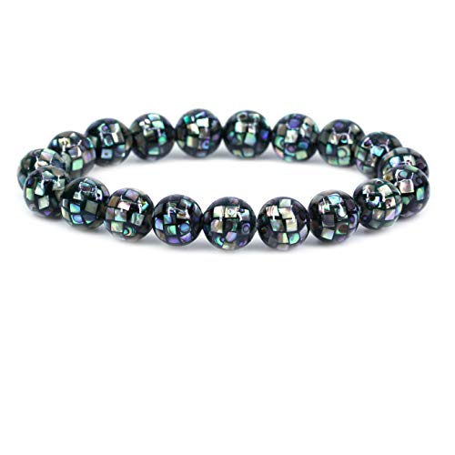 SKKIKHYBPO Modisches Stretch-Armband für Damen und Herren, 10 mm, runde Perlen, Jaspis, 17,8 cm, Unisex von SKKIKHYBPO