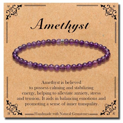 SKKIKHYBPO Natürliches Stretch-Armband mit Heilsteinen, 4/6/8 mm, Halbedelstein-Armband für Männer und Frauen, Stressabbau, Kristallschmuck, 4 mm, Stein SKKIKHYBPO Natürliches Stretch-Armband mit Heilsteinen, 4/6/8 mm, Halbedelstein-Armband für Männer und Frauen, Stressabbau, Kristallschmuck, 4 mm, Stein von SKKIKHYBPO