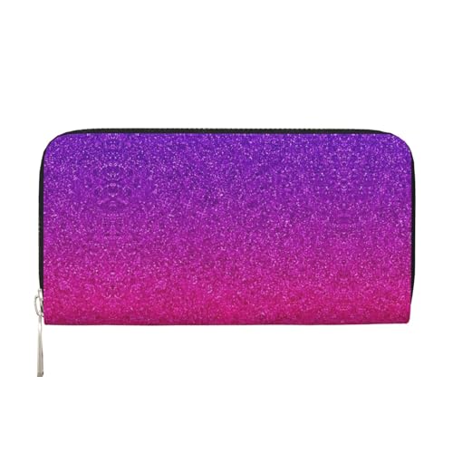 Damen-Geldbörse mit Farbverlauf, Pailletten, glitzernd, geräumig, trendig, Leder, für Freizeit und Reisen, Schwarz, Einheitsgröße, Kunst von SKKNT