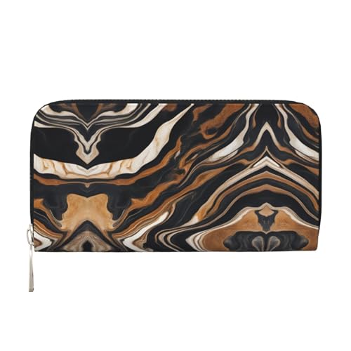 Damen-Geldbörse mit abstraktem Marmorstein-Druck, geräumig, trendig, Leder, für Freizeit und Reisen, Schwarz, Einheitsgröße, Kunst Damen-Geldbörse mit abstraktem Marmorstein-Druck, geräumig, trendig, Leder, für Freizeit und Reisen, Schwarz, Einheitsgröße, Kunst von SKKNT