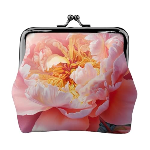 Exquisite vielseitige Münzbörse mit Pfingstrosen-Motiv, niedlich, klein, Reißverschluss, für Münzen, Karten von SKKNT