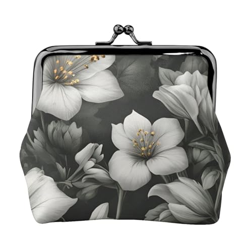 Exquisites vielseitiges Münzgeldbörse mit Blumendruck, niedlich, klein, mit Reißverschluss, für Münzen, Karten von SKKNT