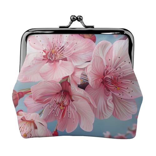 Japanischer Kirschblumen-Druck, exquisit, vielseitig, Kussschloss, Münzgeldbörse, niedlich, klein, Reißverschluss, Geldbörse für Münzen, Karten von SKKNT