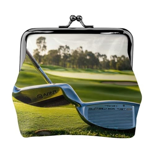 Münzbörse mit Golfschläger-Aufdruck, exquisit, vielseitig, mit Kussschloss, niedlich, klein, mit Reißverschluss für Münzen und Karten von SKKNT