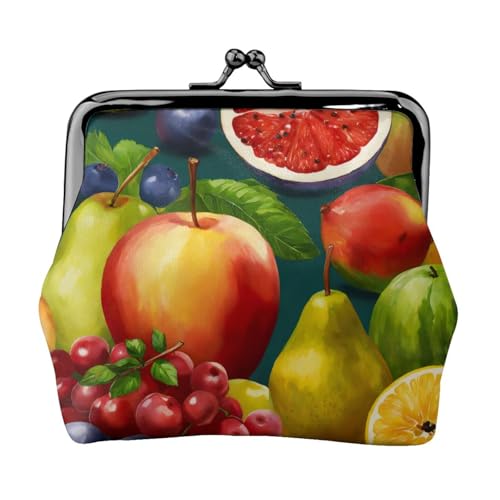 Münzbörse mit gesundem Lebensmitteldruck, exquisit, vielseitig, mit Kussschloss, niedlich, klein, mit Reißverschluss für Münzen, Karten von SKKNT