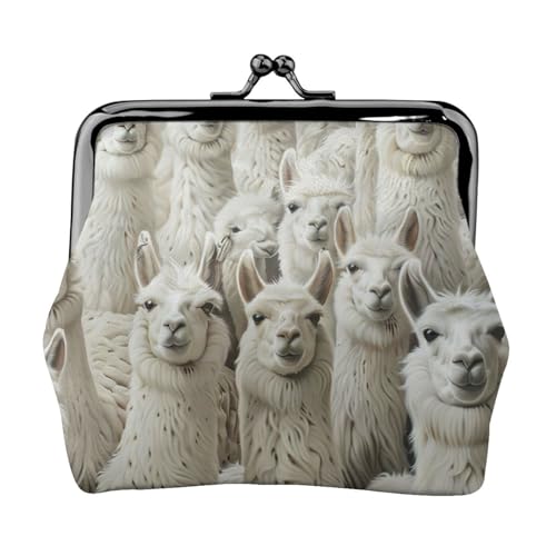 Niedlicher Lama-Druck, exquisit, vielseitig, Kussschloss, Münzgeldbörse, niedlich, klein, Reißverschluss, Geldbörse für Münzen, Karten von SKKNT