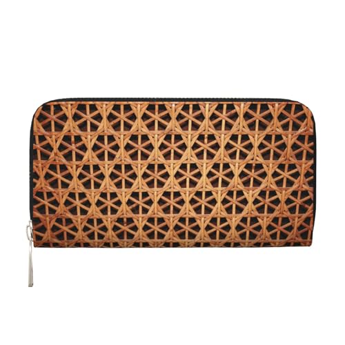 SKKNT Damen-Geldbörse aus geflochtenem Korbgeflecht, geräumig, trendig, Leder, für Freizeit und Reisen, Schwarz, Einheitsgröße, Kunst von SKKNT