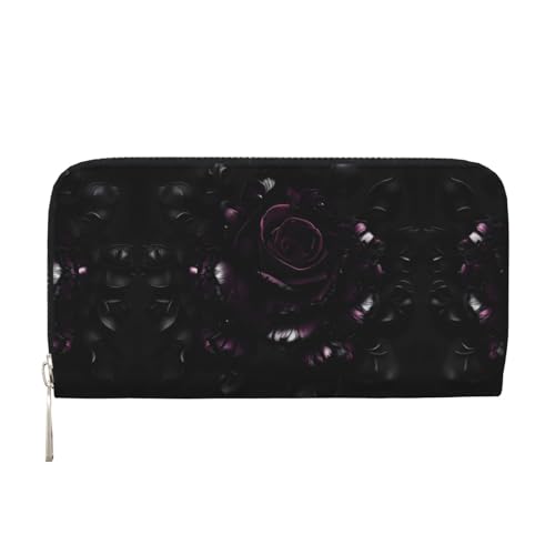SKKNT Damen-Geldbörse mit Gothic-Rosen-Druck, geräumig, trendig, Leder, für Freizeit und Reisen, Schwarz, Einheitsgröße, Kunst SKKNT Damen-Geldbörse mit Gothic-Rosen-Druck, geräumig, trendig, Leder, für Freizeit und Reisen, Schwarz, Einheitsgröße, Kunst von SKKNT