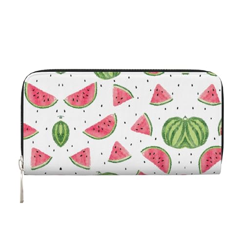 SKKNT Damen-Geldbörse mit Wassermelonen-Motiv und frischem Obst-Druck, geräumig, trendig, aus Leder, für Freizeit und Reisen, Schwarz, Einheitsgröße, Kunst SKKNT Damen-Geldbörse mit Wassermelonen-Motiv und frischem Obst-Druck, geräumig, trendig, aus Leder, für Freizeit und Reisen, Schwarz, Einheitsgröße, Kunst von SKKNT