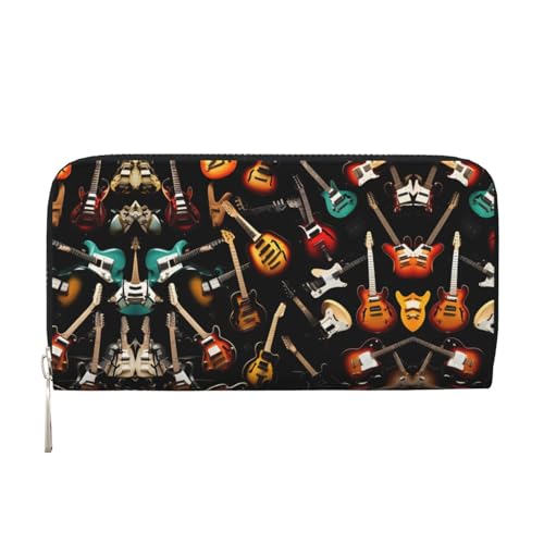 SKKNT Guitars-standard-scale-2_00x Druck, geräumige, trendige Leder-Handbrieftasche, Clutch, für Freizeit und Reisen, Schwarz, Einheitsgröße, Kunst von SKKNT