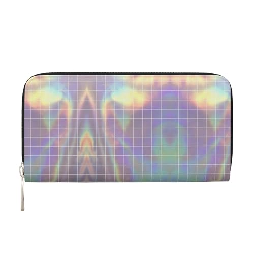 SKKNT Reflektierender quadratischer Druck, geräumige, trendige Leder-Handbrieftasche, Clutch, für Freizeit und Reisen, Schwarz, Einheitsgröße, Kunst SKKNT Reflektierender quadratischer Druck, geräumige, trendige Leder-Handbrieftasche, Clutch, für Freizeit und Reisen, Schwarz, Einheitsgröße, Kunst von SKKNT