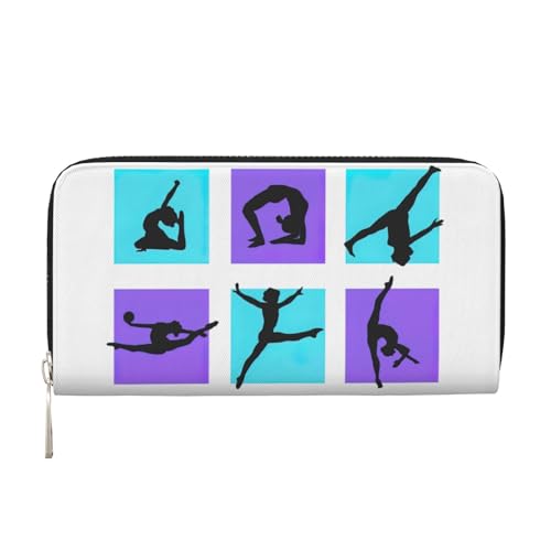 SKKNT Turn-Spiel-Druck, geräumige, trendige Leder-Handbrieftasche, Damen-Geldbörse, Clutch für Freizeit und Reisen, Schwarz, Einheitsgröße, Kunst von SKKNT